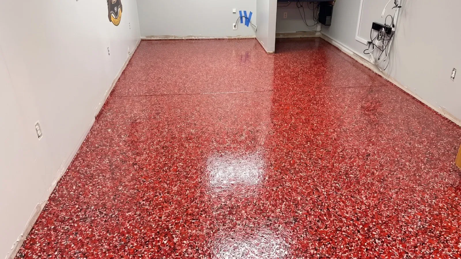 Slip Resistant Epoxy Flake — after — Service Pros, Tulsa metro Oklahoma